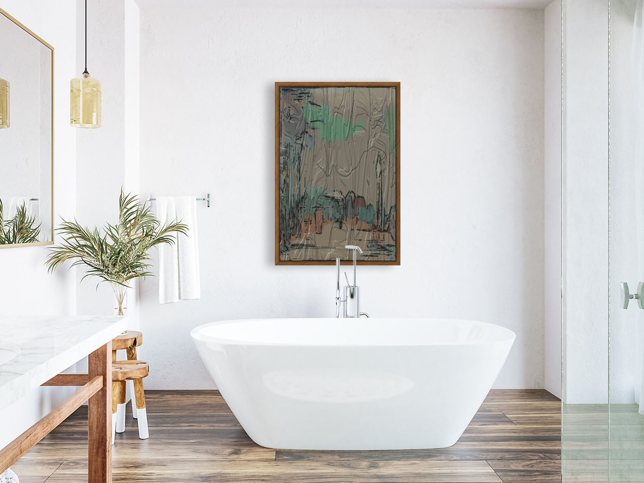 Blue angel art abstract design 21 Reproduction