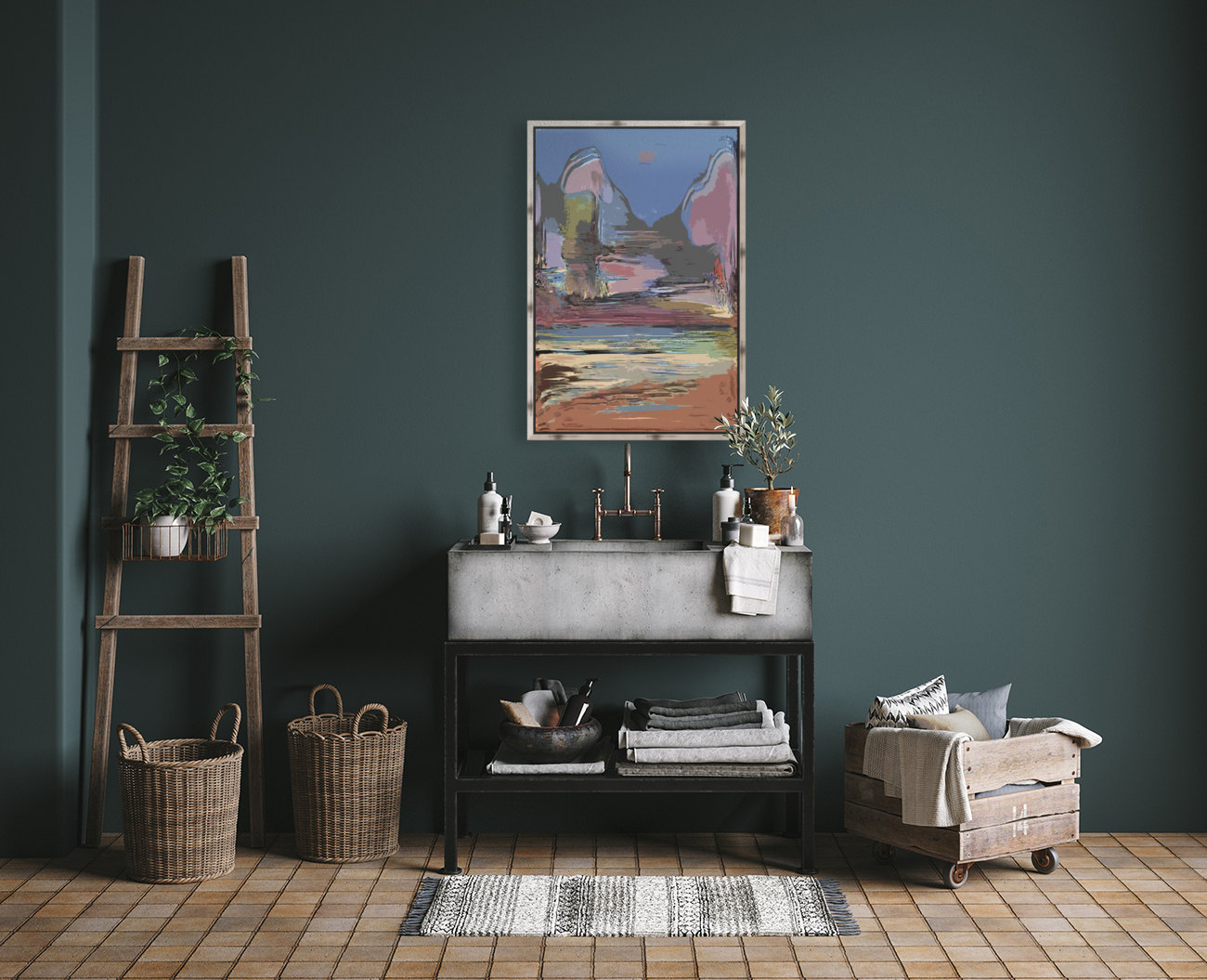 Blue angel art abstract design 70 Reproduction