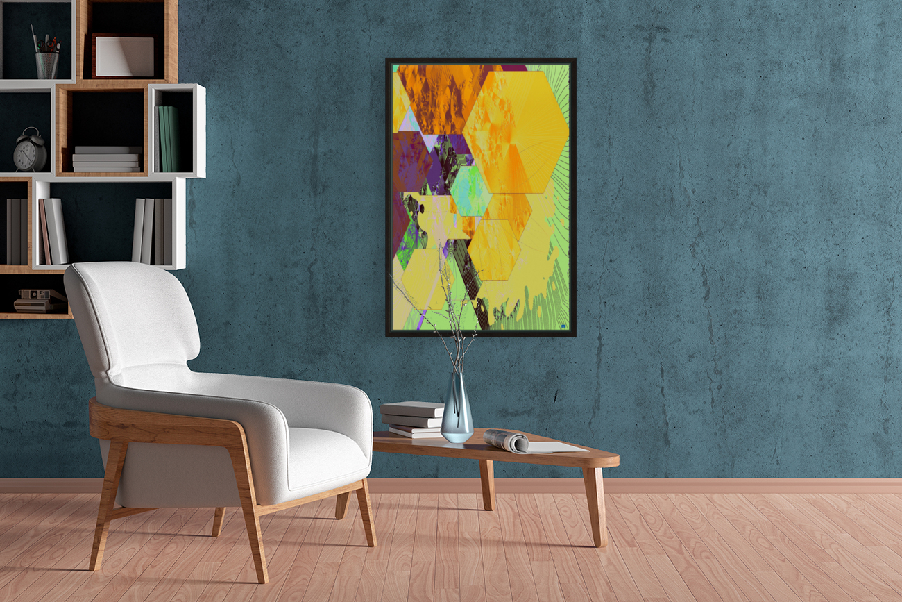 Blue angel art abstract design 88 Reproduction