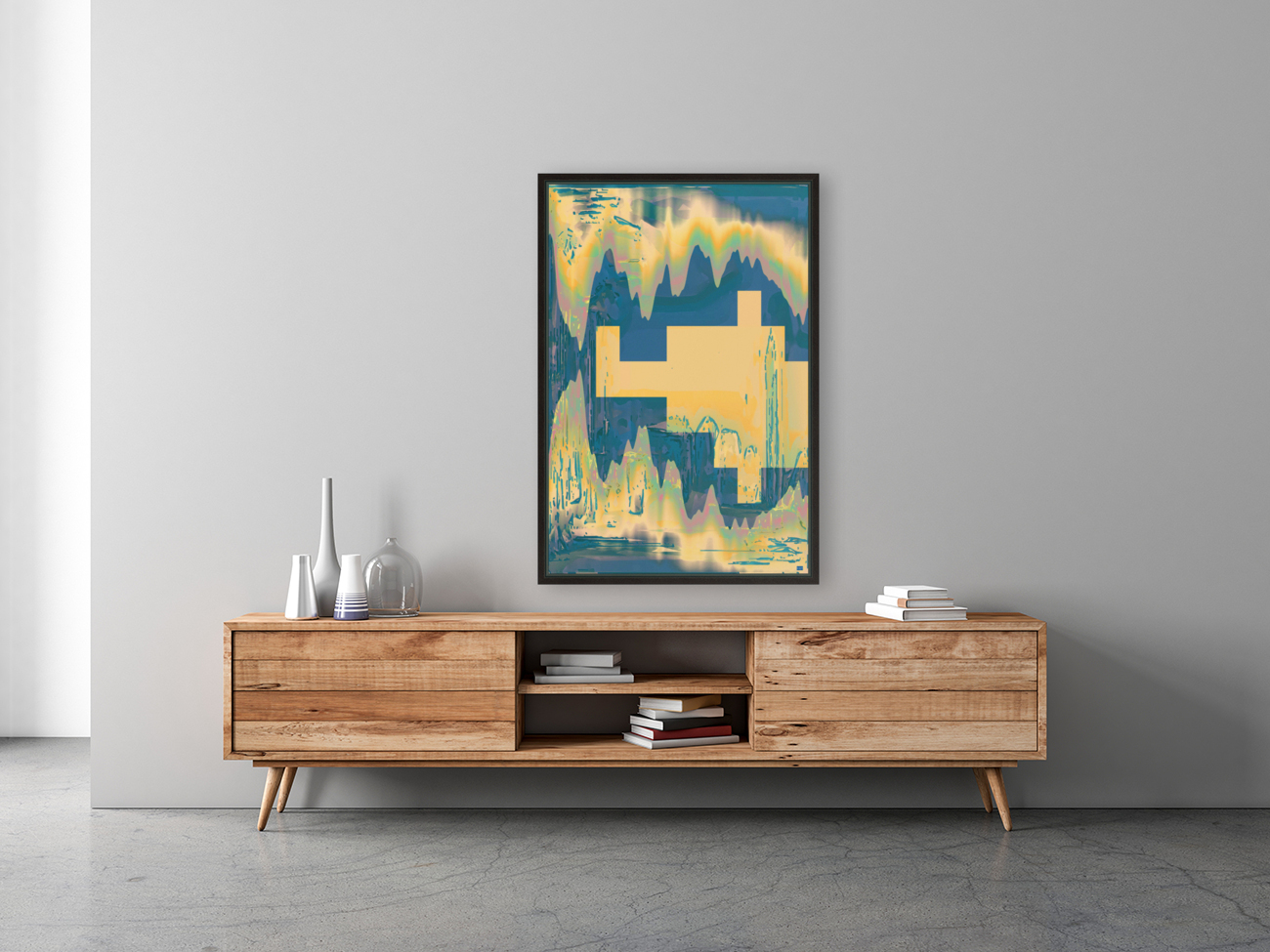 Blue angel art abstract design 111 Reproduction