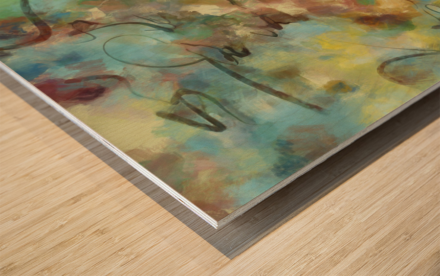 Abstract line art  the 10th horizontal Wood print