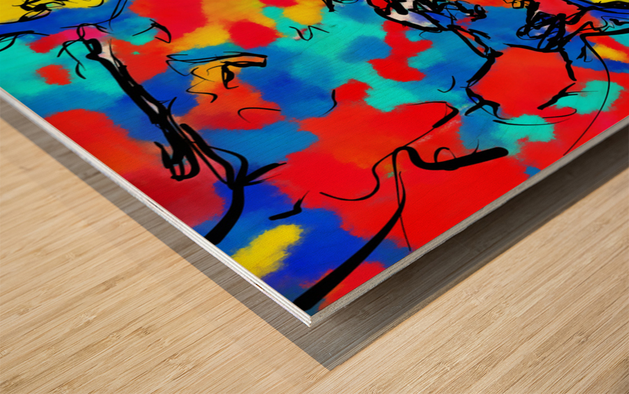 Abstract line art  the 16th horizontal Wood print