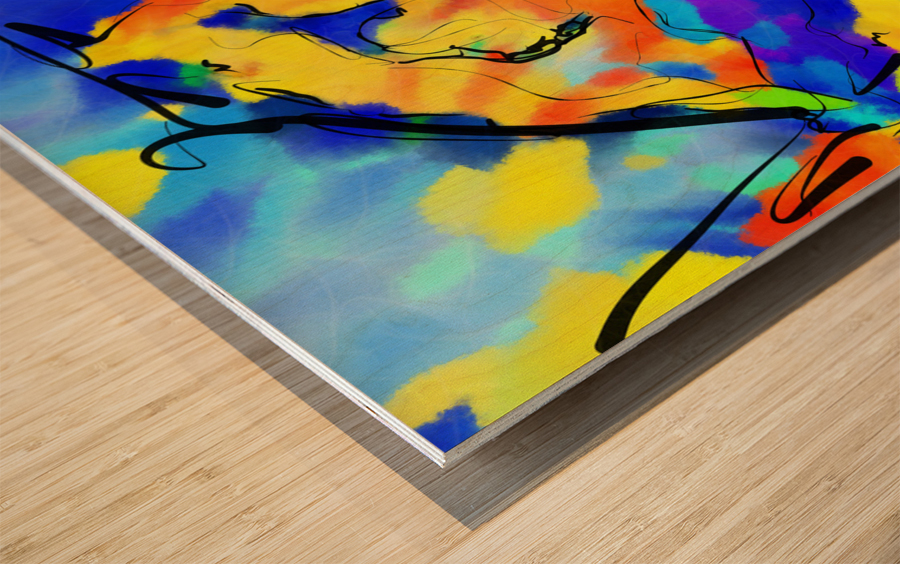 Abstract line art the 1st horizontal Wood print