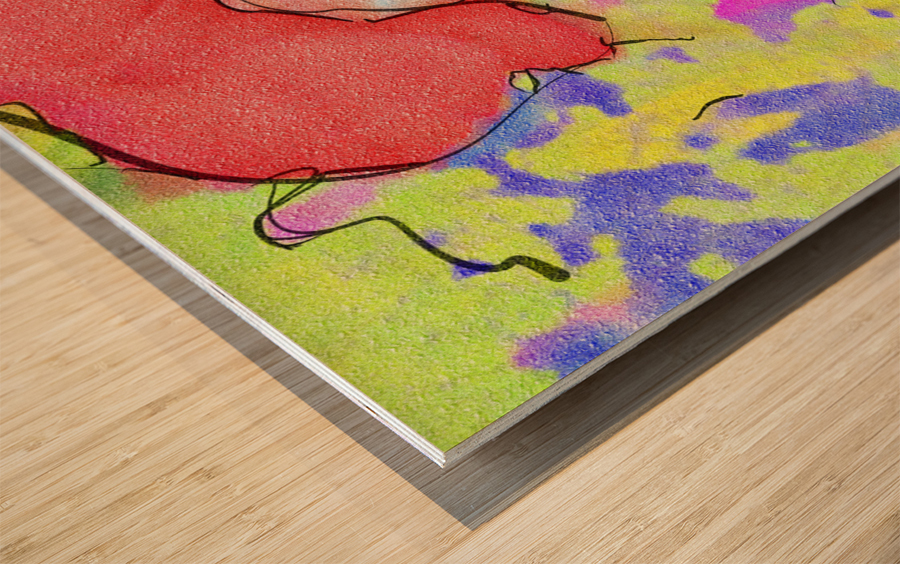 Abstract line art the 6th horizontal Wood print