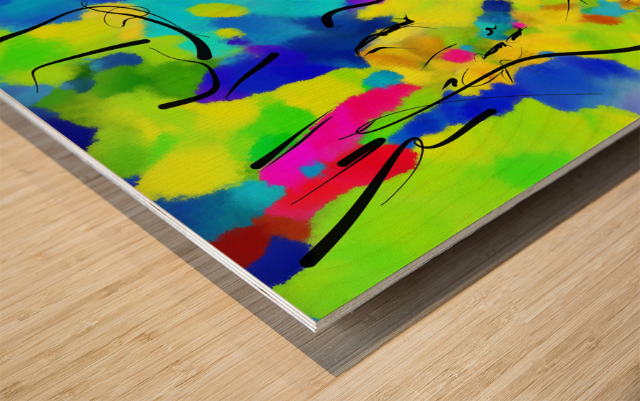 Abstract line art the 9th vertical Wood print