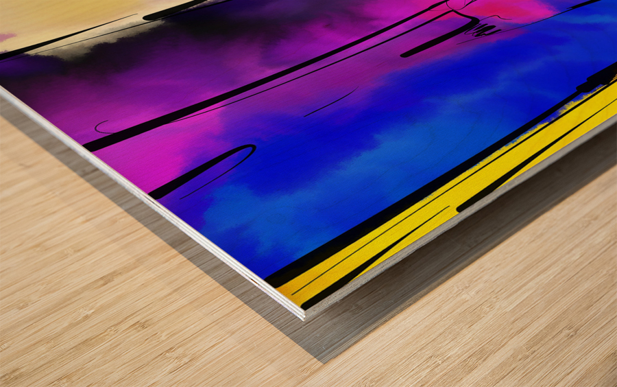 Abstract line art the 21st  version 1 vertical Wood print