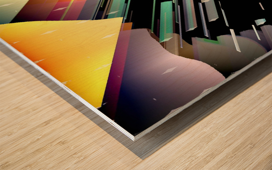 Blue angel art abstract design 25 Wood print