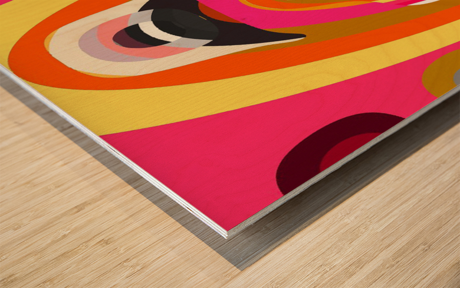 Blue angel art abstract design 30 Wood print