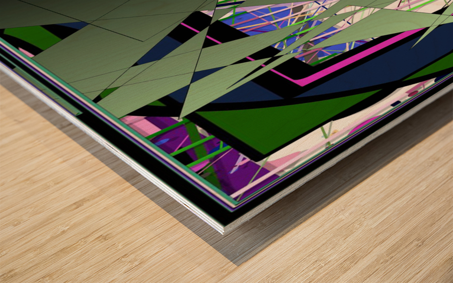 Blue angel art abstract design 16 Wood print