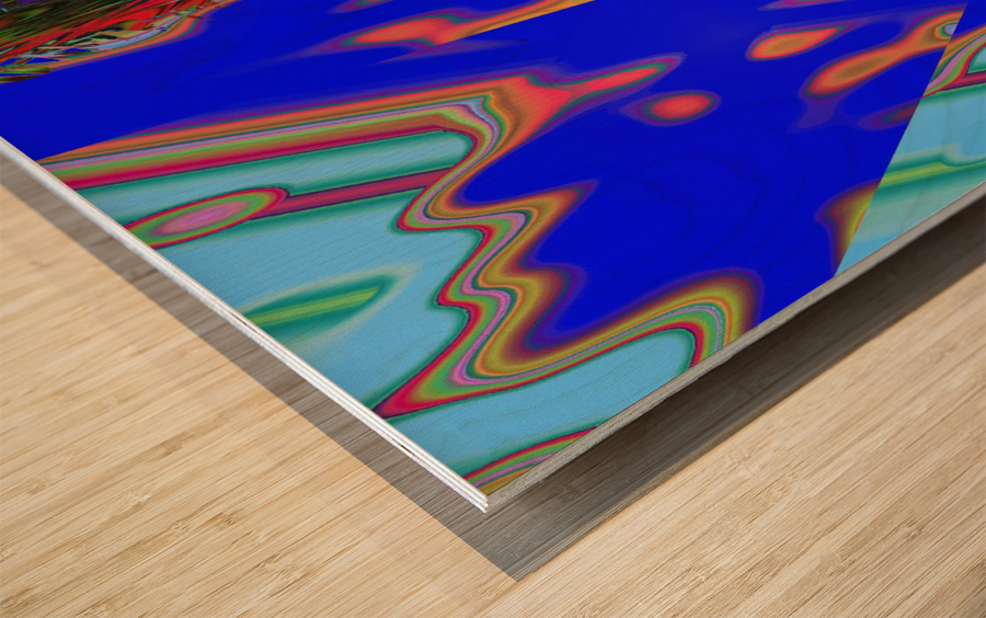 Blue angel art abstract design 33 Impression sur bois