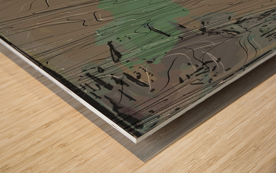 Blue angel art abstract design 21 Wood print