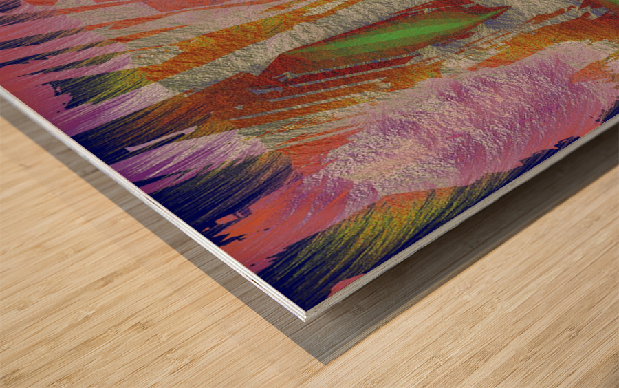 Blue angel art abstract design 6 Impression sur bois