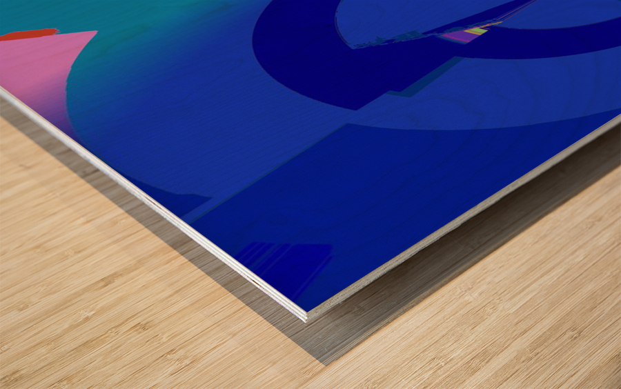 Blue angel art abstract design 9 Wood print