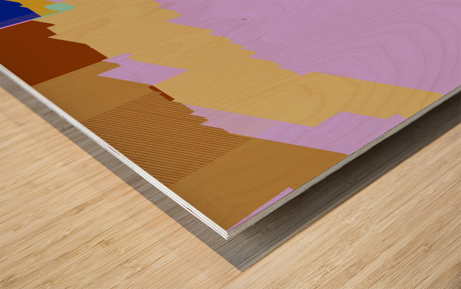 Blue angel art abstract design 71 Wood print