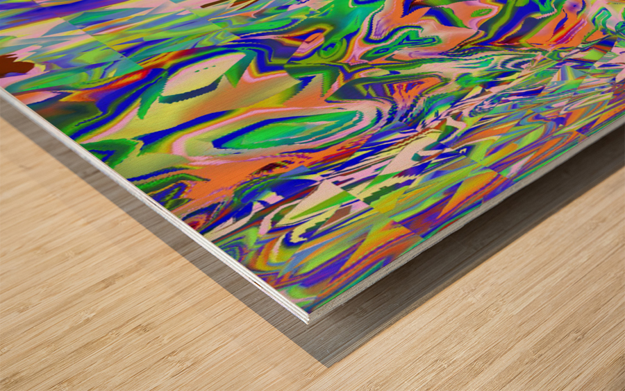 Blue angel art abstract design 89 Impression sur bois