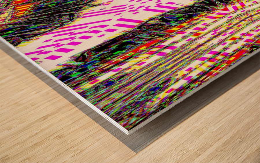 Blue angel art abstract design 73 Wood print