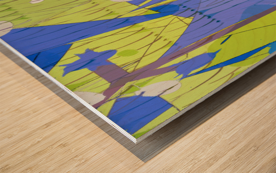 Blue angel art abstract design 97 Wood print