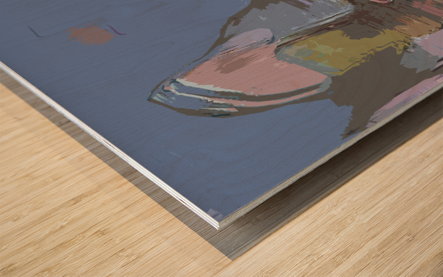 Blue angel art abstract design 70 Wood print