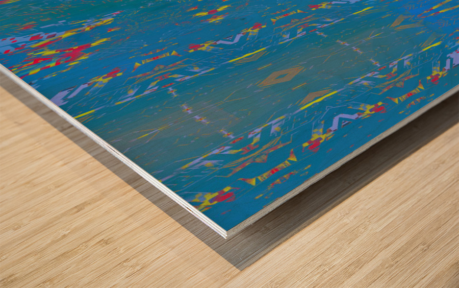 Blue angel art abstract design 62 Wood print