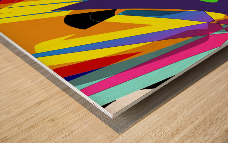 Blue angel art abstract design 139 Wood print