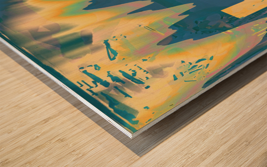 Blue angel art abstract design 111 Wood print