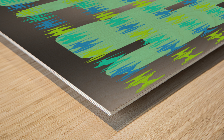 Blue angel art abstract design 140 Wood print