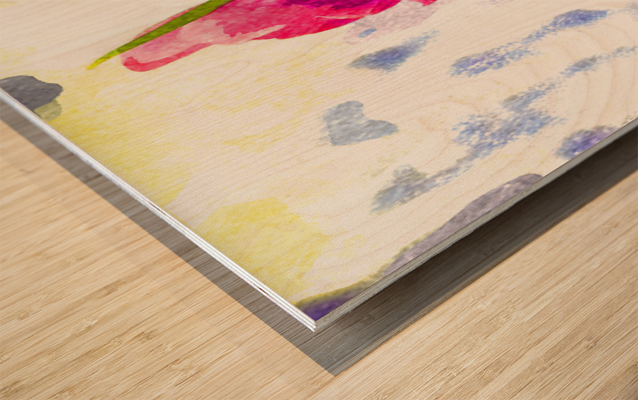 Watercolor Floral 29 Wood print