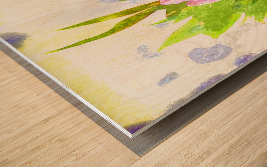 Watercolor Floral 07 Wood print