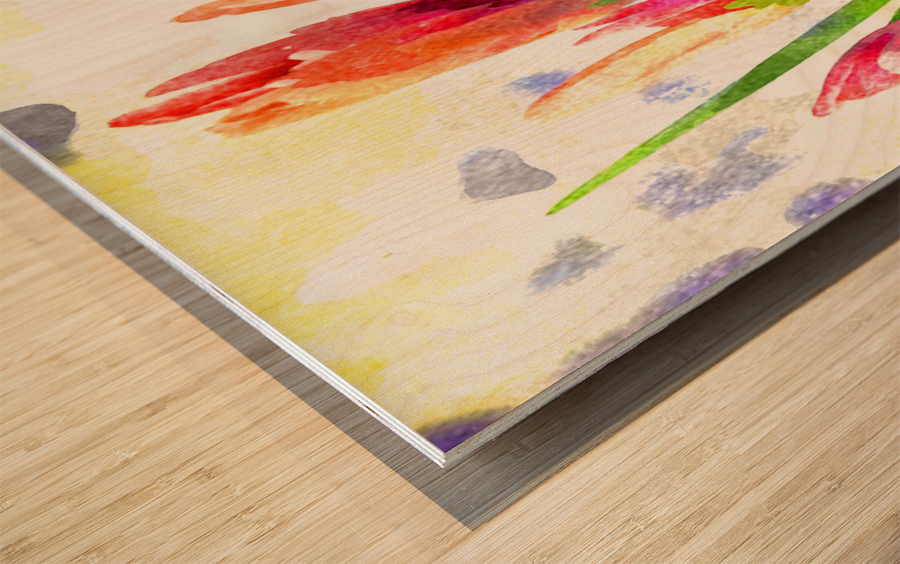 Watercolor Floral 27 Wood print