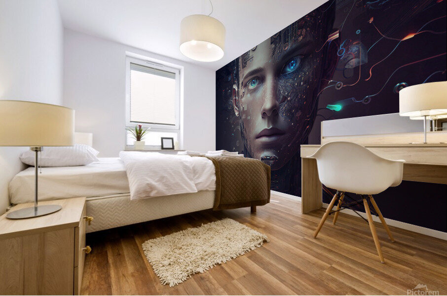 Artificial inteligence abstract  man Mural print