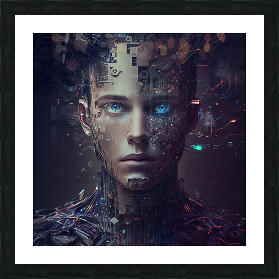 Artificial inteligence abstract  man Picture Frame print
