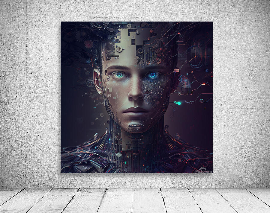 Artificial inteligence abstract  man Wall Preview