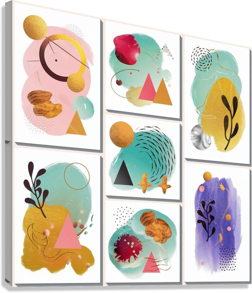 Aquarelle Geometry Canvas Print