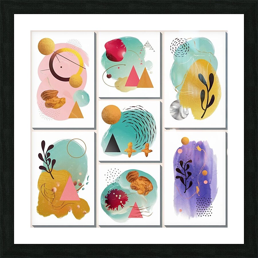 Aquarelle Geometry Picture Frame print