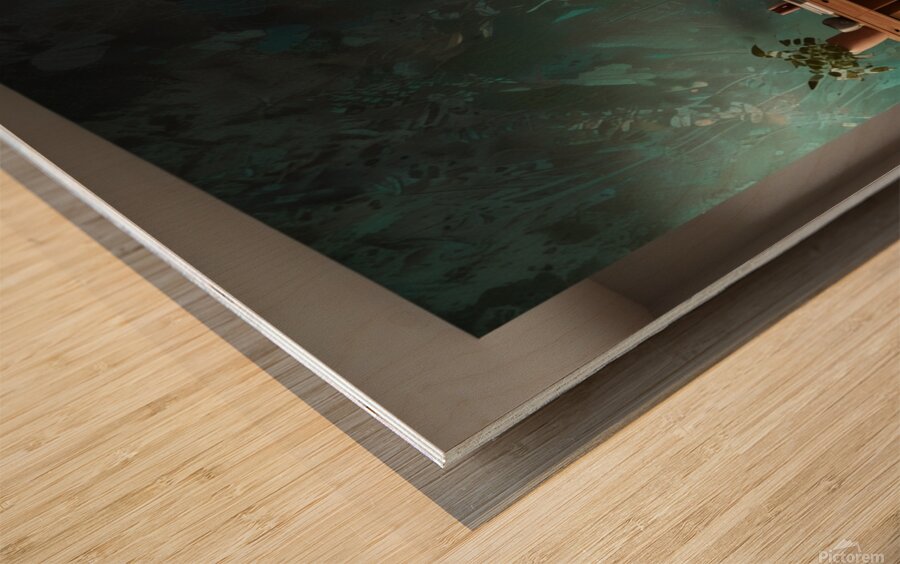 Green Contrast .Art Wood print