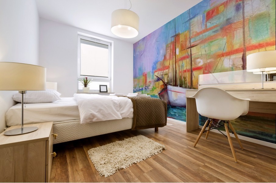 Rainbow morning Mural print
