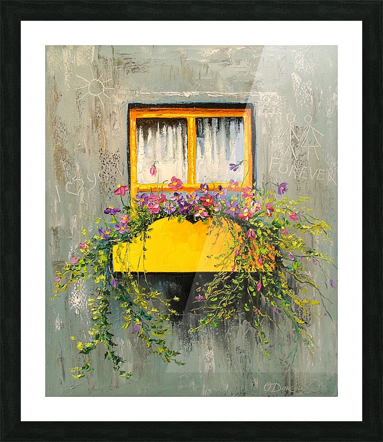 Blooming window Picture Frame print