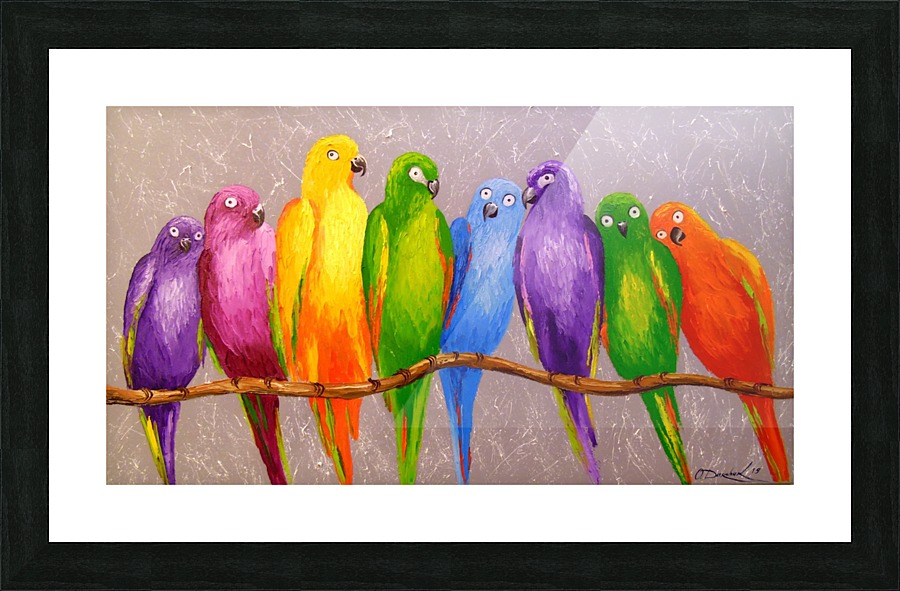 Bright parrots Picture Frame print
