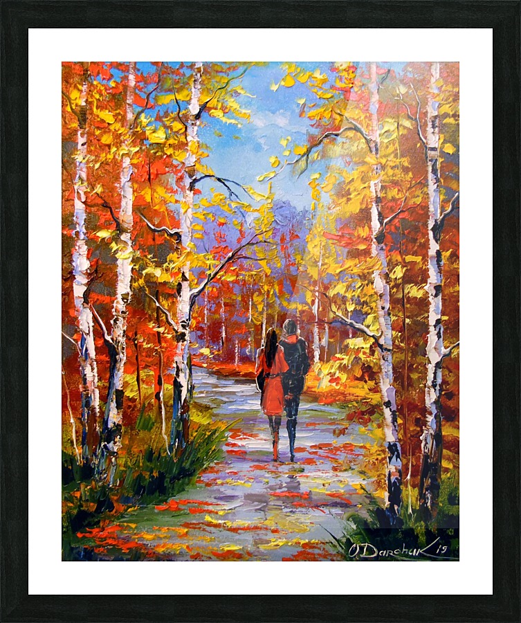 Autumn walk Picture Frame print