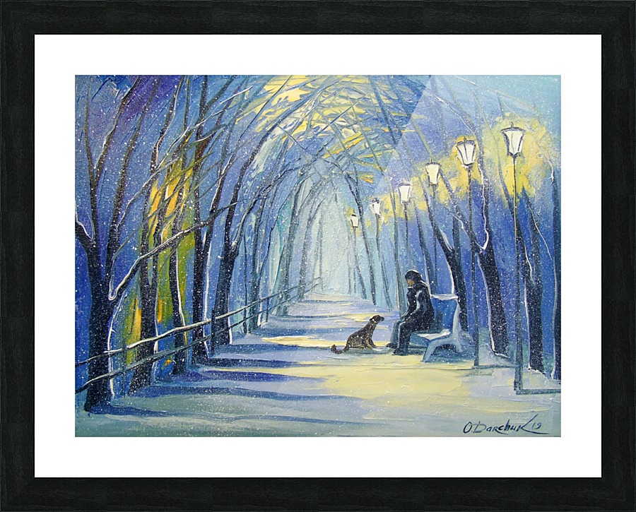 Winter evening Picture Frame print