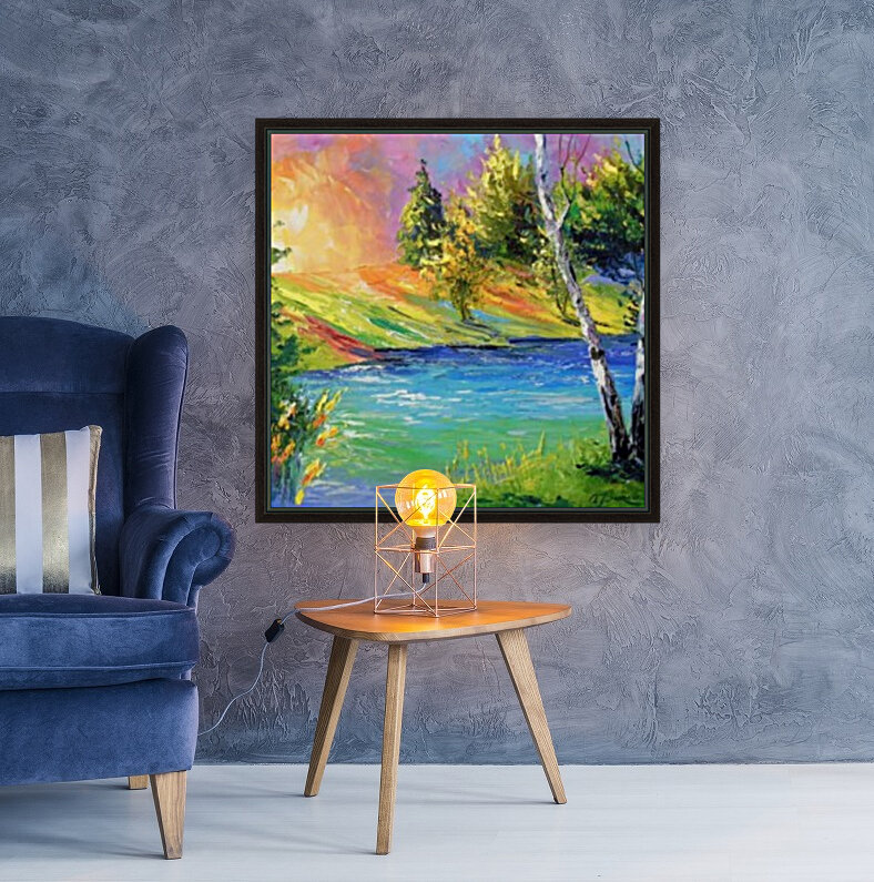 Two birches at dawn Reproduction