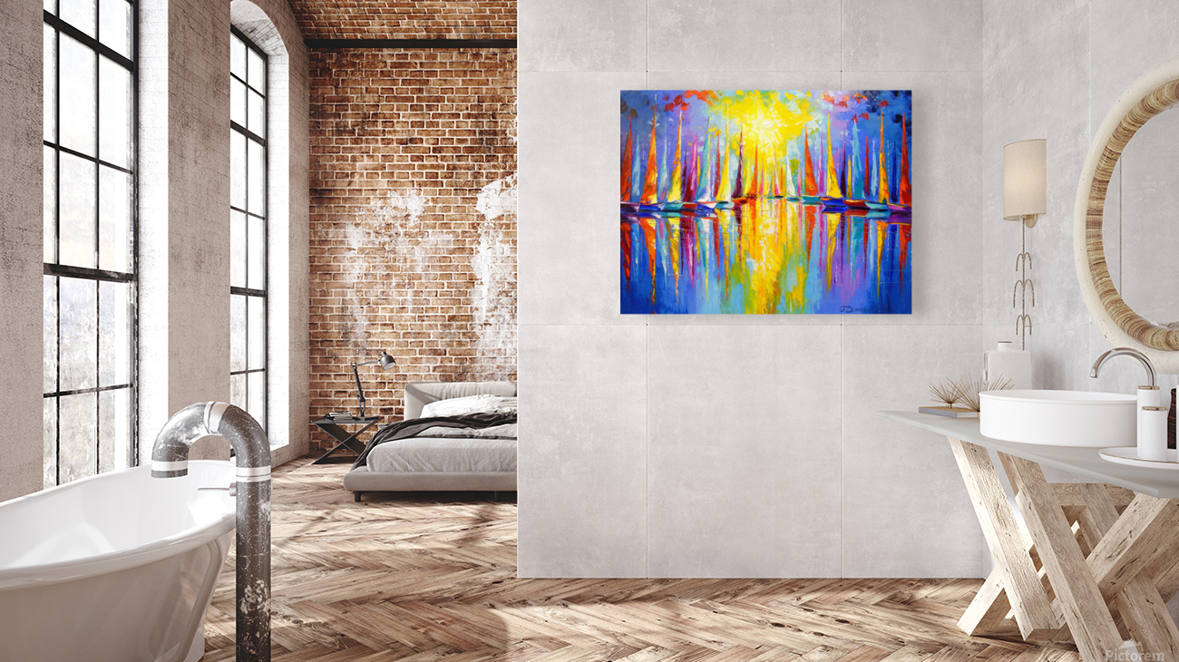 Rainbow sailboats Reproduction