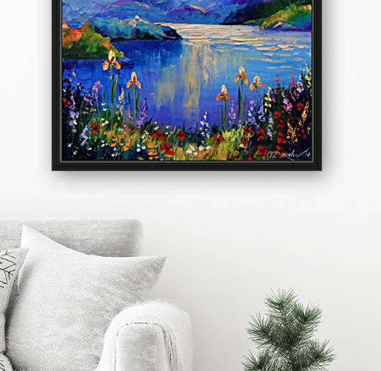 Flowers by the lake Reproduction