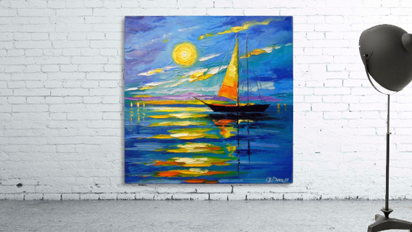 Sailboat at sunset Wall Preview