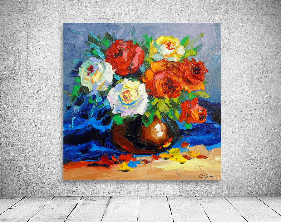 Bouquet of red and white roses Wall Preview