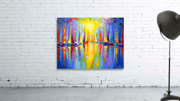 Rainbow sailboats Wall Preview