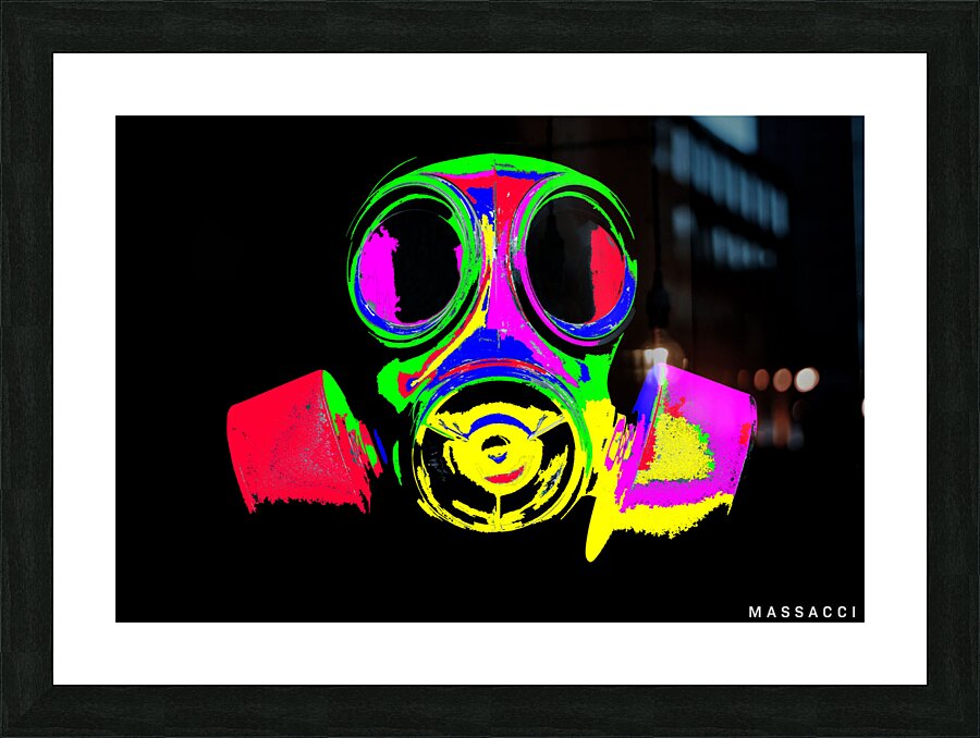 Gas Mask Picture Frame print