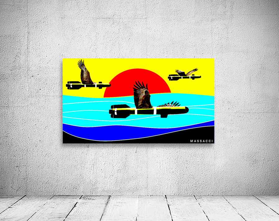 Birds interrupt sunset Wall Preview