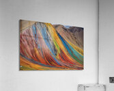 Vibrant Rainbow-Colored Mountain Range Acrylic Print