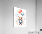 Adorable Mouse Floating with Balloons Acrylic Print